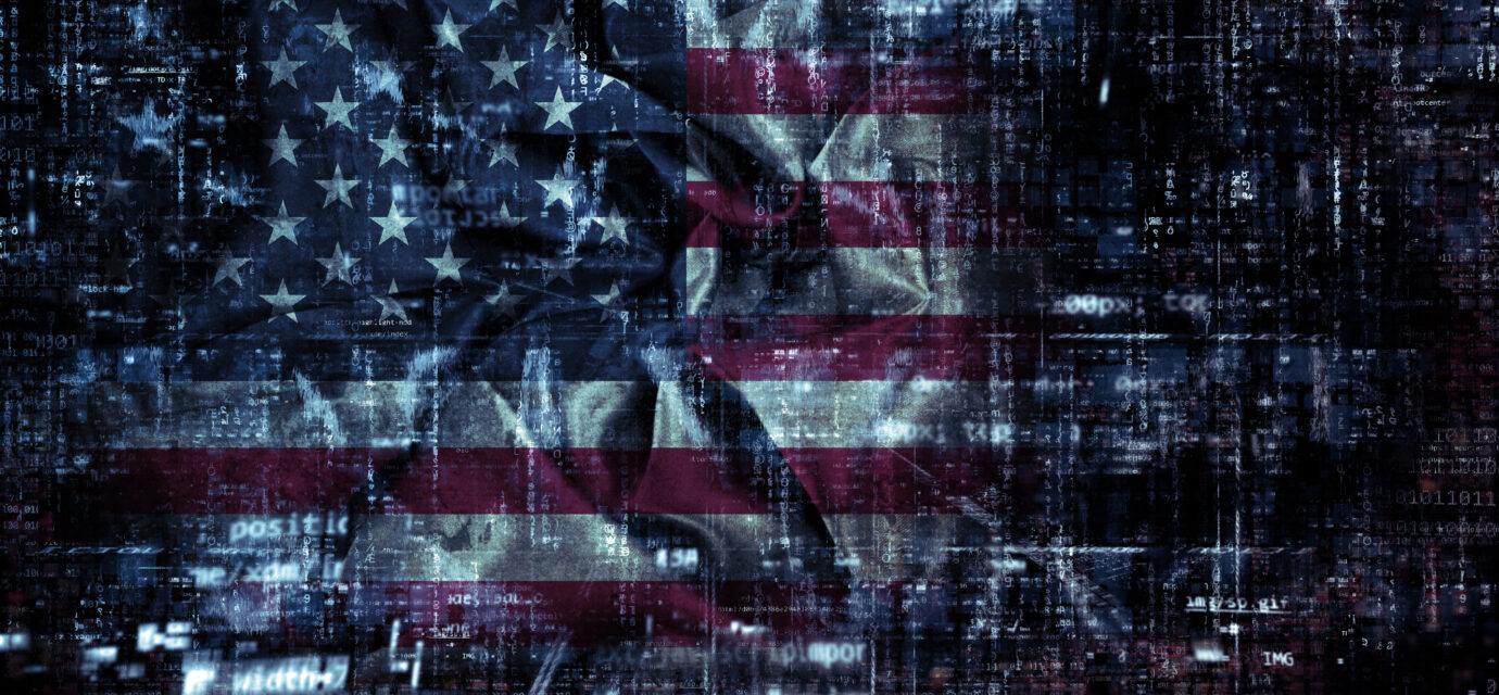 American Flag Background With Folds Creases Coding Design 1380x640